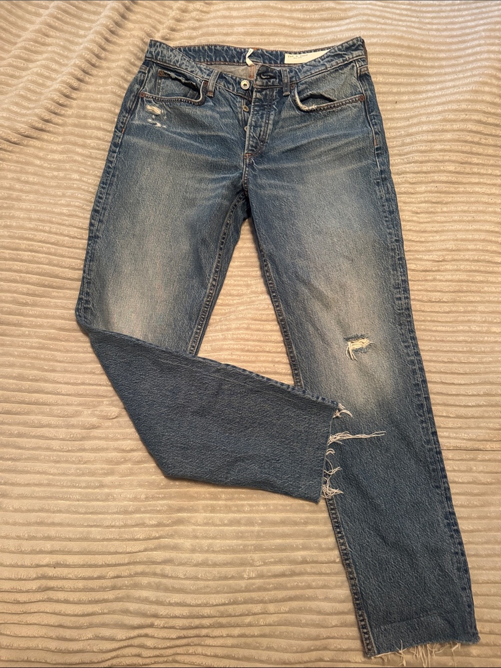 Rag & Bone Women’s Distressed Blue Denim Jeans